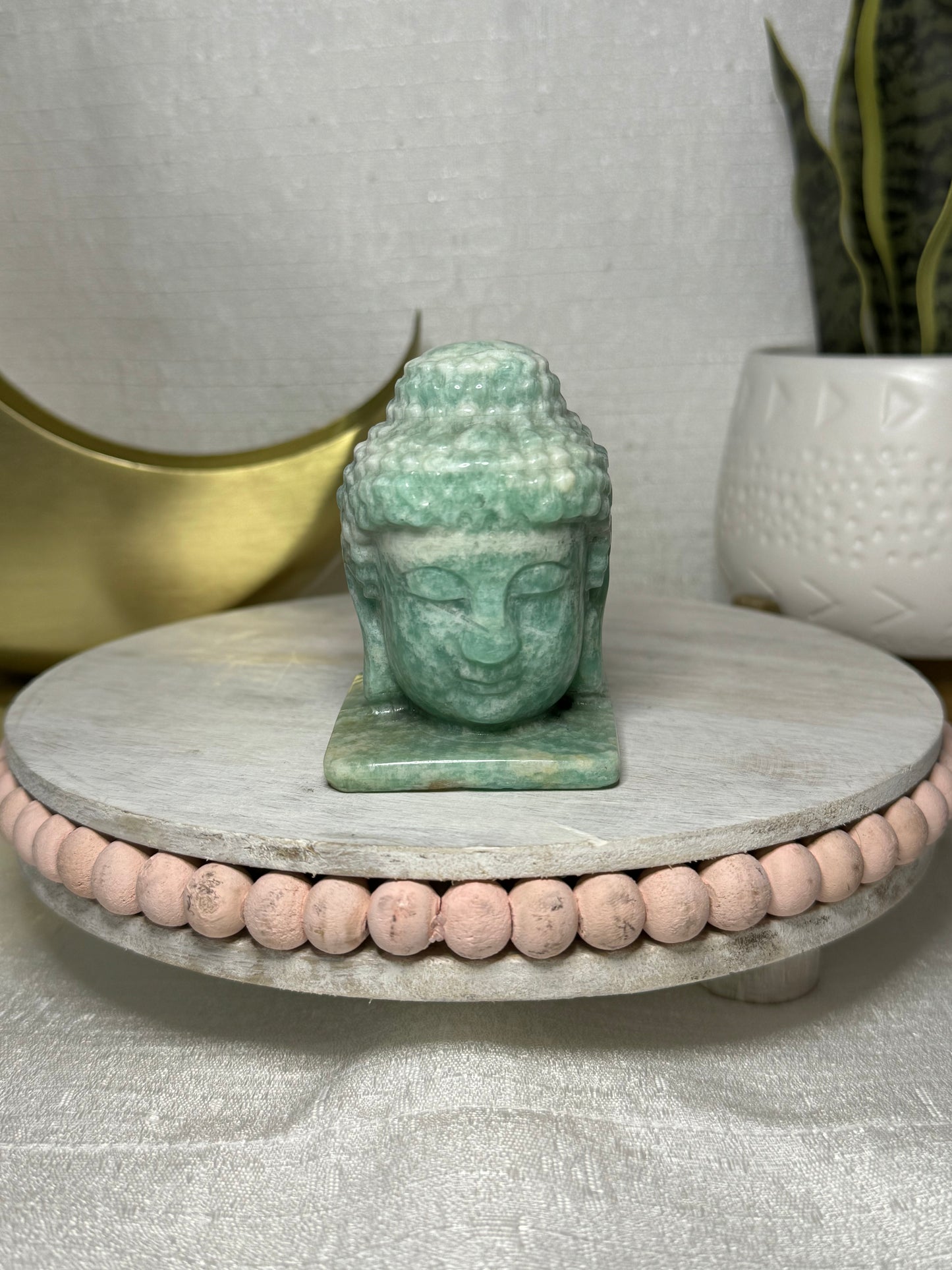 Amazonite Buddha Head