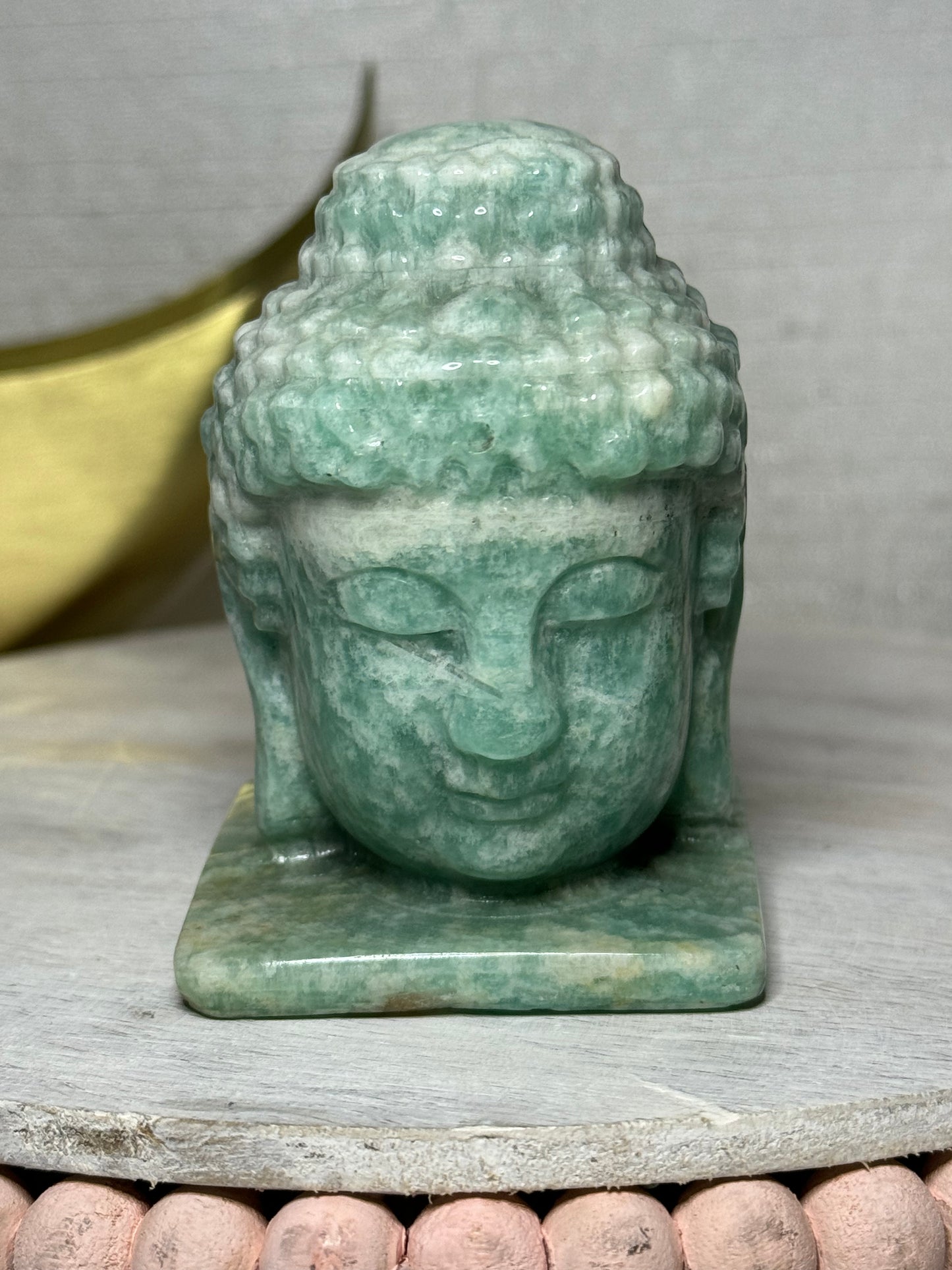 Amazonite Buddha Head