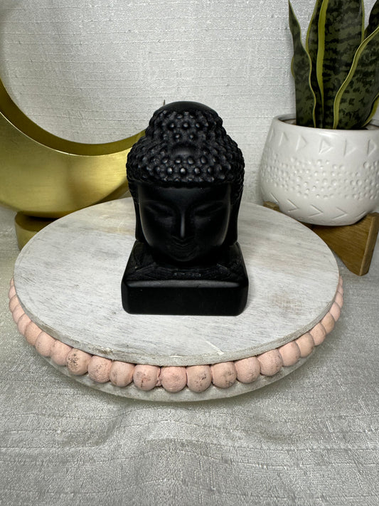 Black Obsidian Buddha Head