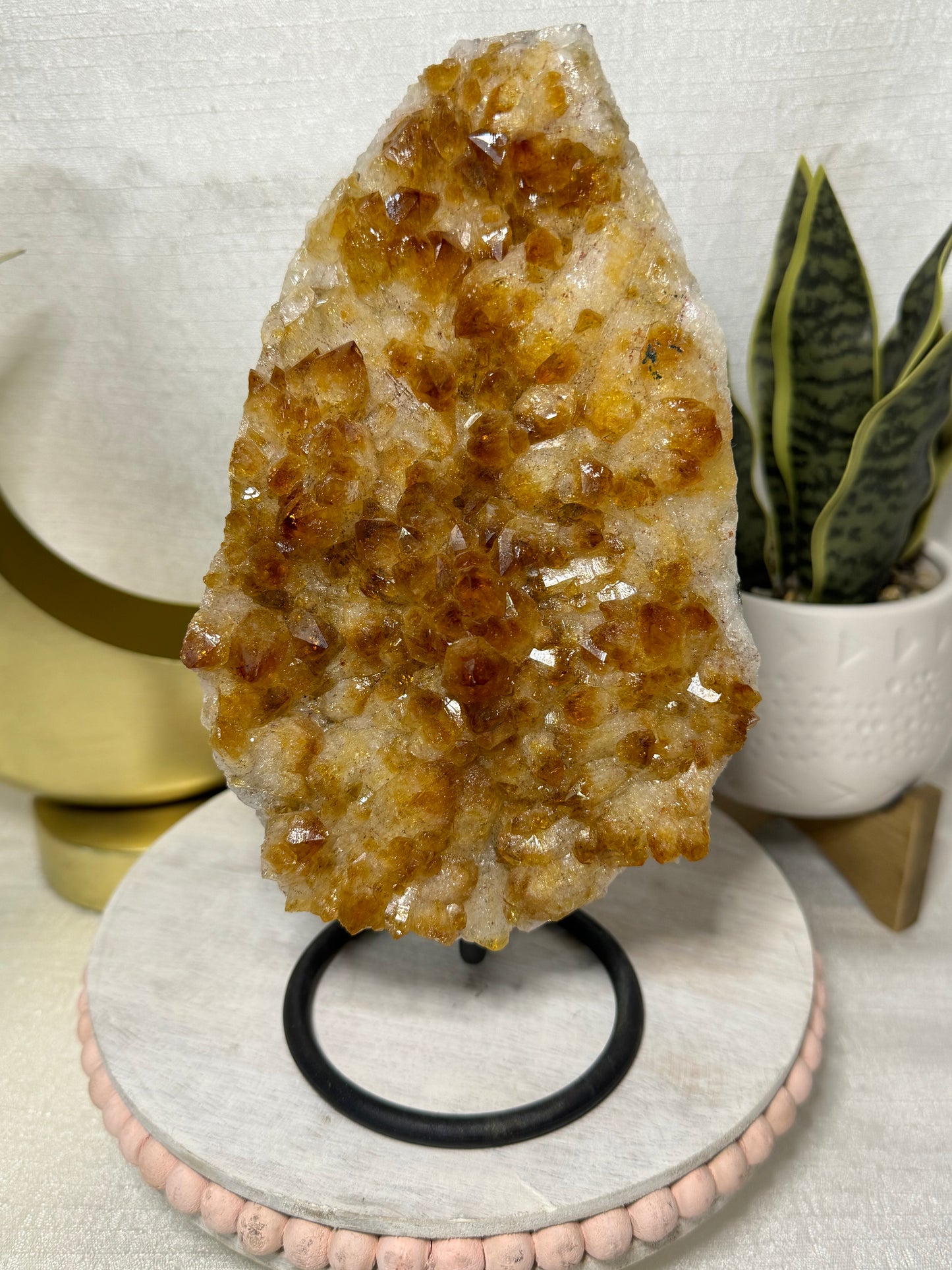 Citrine Cluster on Stand - XL